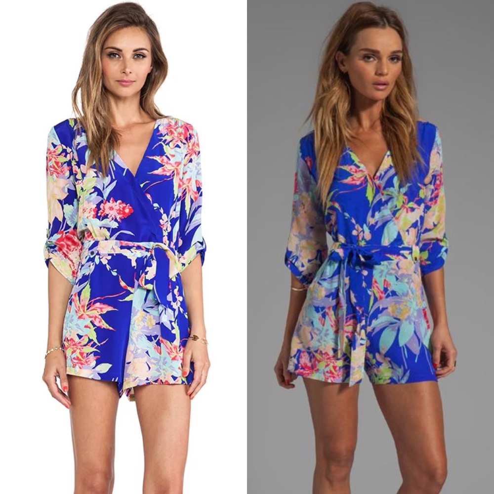 Yumi Kim x Revolve Liz Romper In Blue Zean Floral